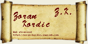 Zoran Kordić vizit kartica